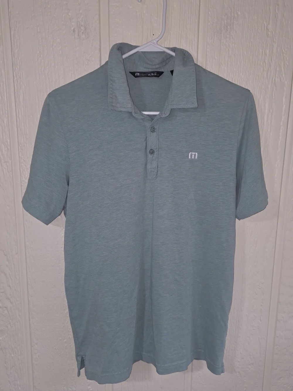 Men's Travis Mathew Light Greebln Heather Polo, Size Medium